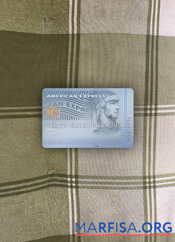 Blank USA Carrington Mortgage Services bank AMEX platinum card photolook front download for verification
